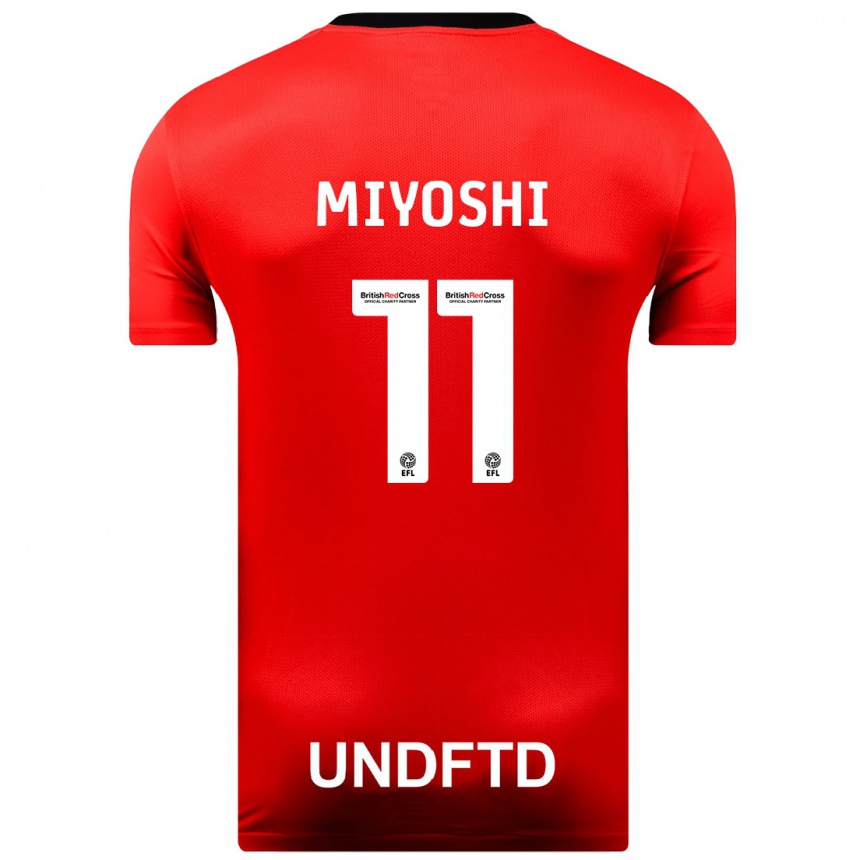 Damen Fußball Koji Miyoshi #11 Rot Auswärtstrikot Trikot 2023/24 T-Shirt Luxemburg