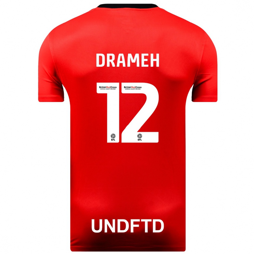 Damen Fußball Cody Drameh #12 Rot Auswärtstrikot Trikot 2023/24 T-Shirt Luxemburg