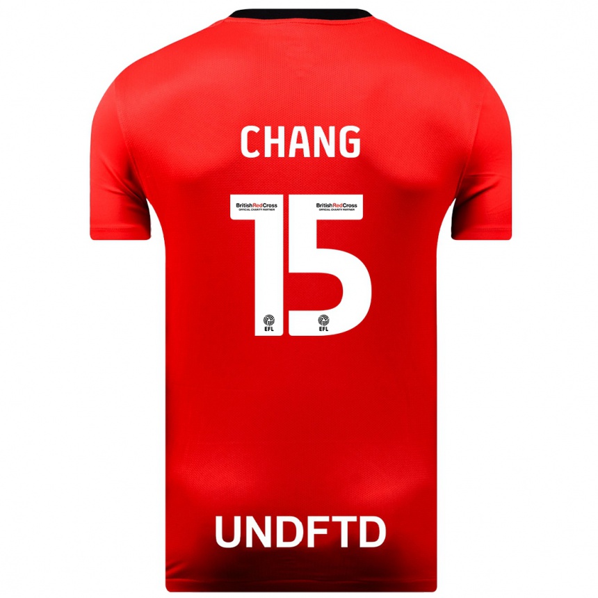 Damen Fußball Alfie Chang #15 Rot Auswärtstrikot Trikot 2023/24 T-Shirt Luxemburg