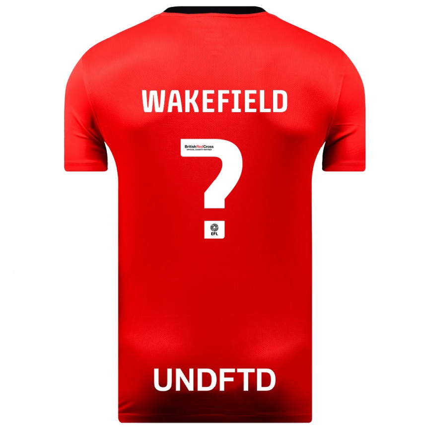 Damen Fußball Kieran Wakefield #0 Rot Auswärtstrikot Trikot 2023/24 T-Shirt Luxemburg