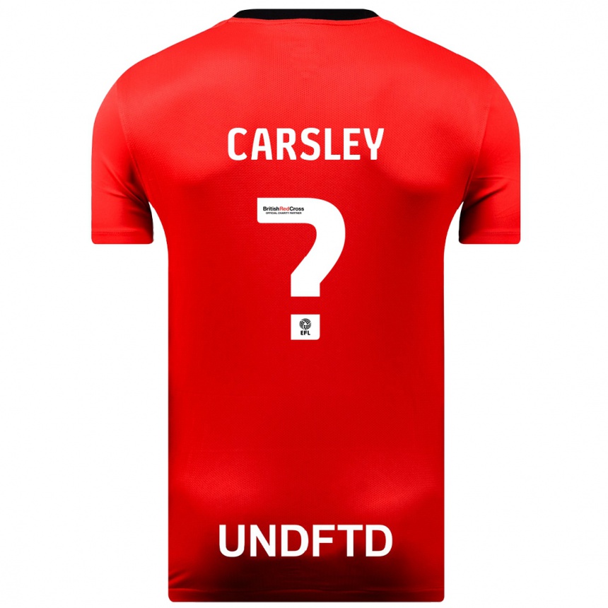 Damen Fußball Luke Carsley #0 Rot Auswärtstrikot Trikot 2023/24 T-Shirt Luxemburg