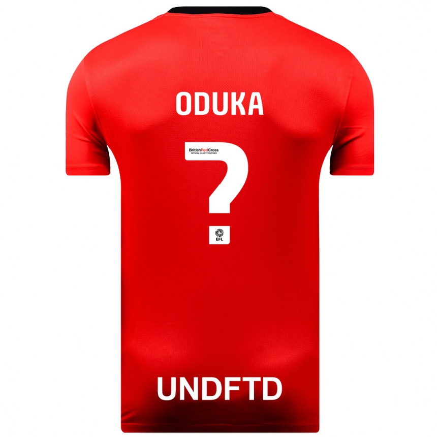 Damen Fußball Engwau Oduka #0 Rot Auswärtstrikot Trikot 2023/24 T-Shirt Luxemburg