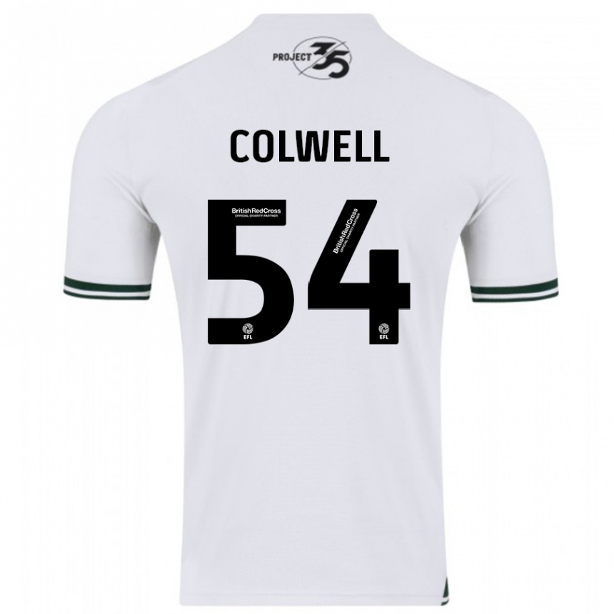 Damen Fußball Lewis Colwell #54 Weiß Auswärtstrikot Trikot 2023/24 T-Shirt Luxemburg