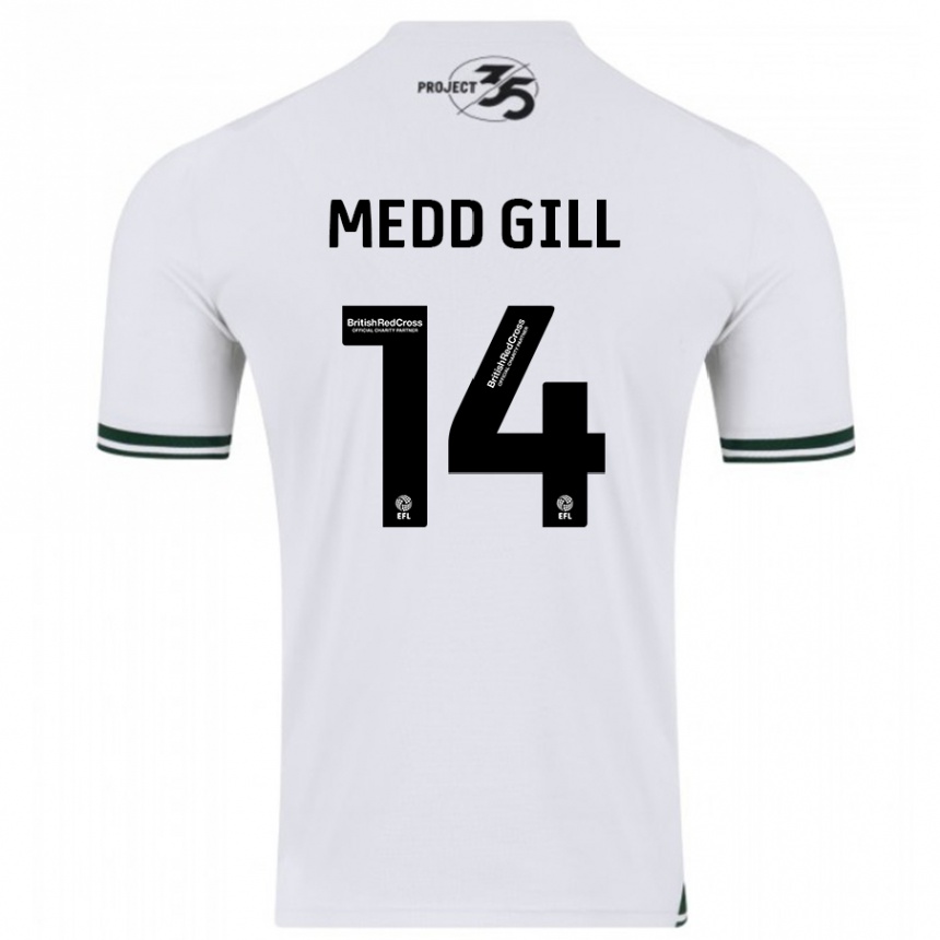 Damen Fußball Tamsin Medd-Gill #14 Weiß Auswärtstrikot Trikot 2023/24 T-Shirt Luxemburg