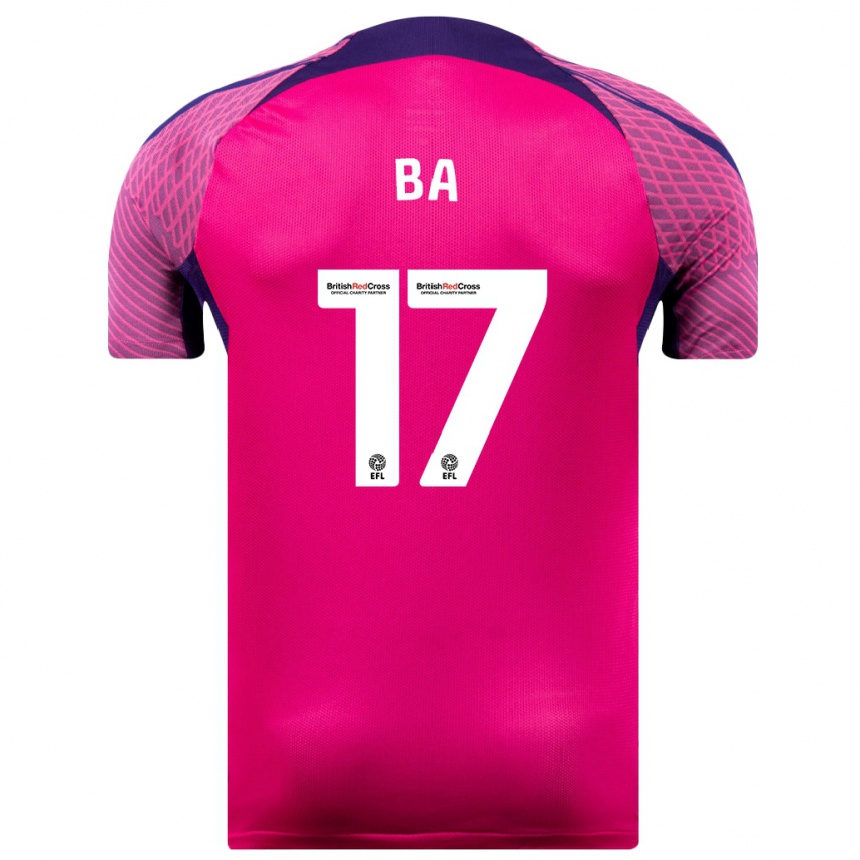 Damen Fußball Abdoullah Ba #17 Lila Auswärtstrikot Trikot 2023/24 T-Shirt Luxemburg