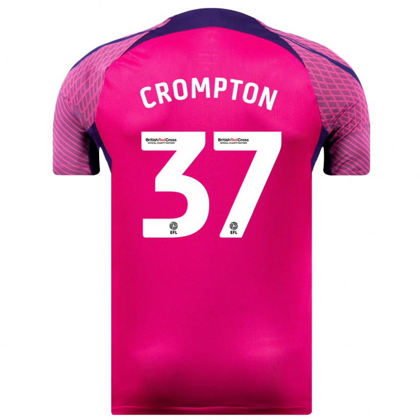 Damen Fußball Ben Crompton #37 Lila Auswärtstrikot Trikot 2023/24 T-Shirt Luxemburg