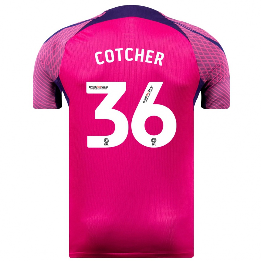 Damen Fußball Mason Cotcher #36 Lila Auswärtstrikot Trikot 2023/24 T-Shirt Luxemburg