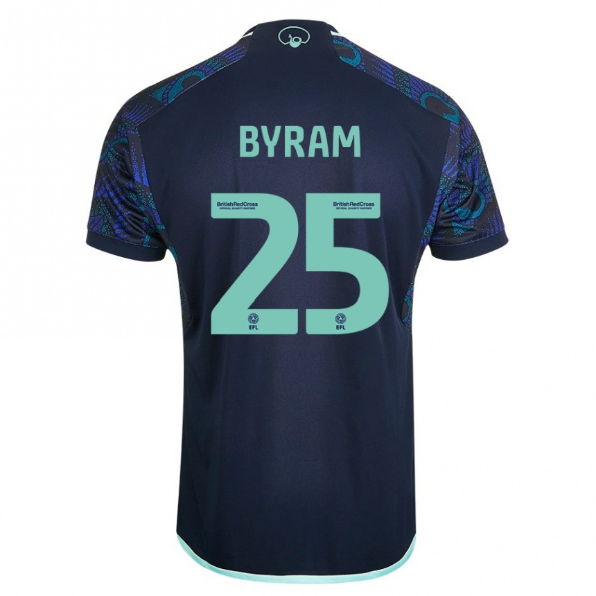 Damen Fußball Sam Byram #25 Blau Auswärtstrikot Trikot 2023/24 T-Shirt Luxemburg