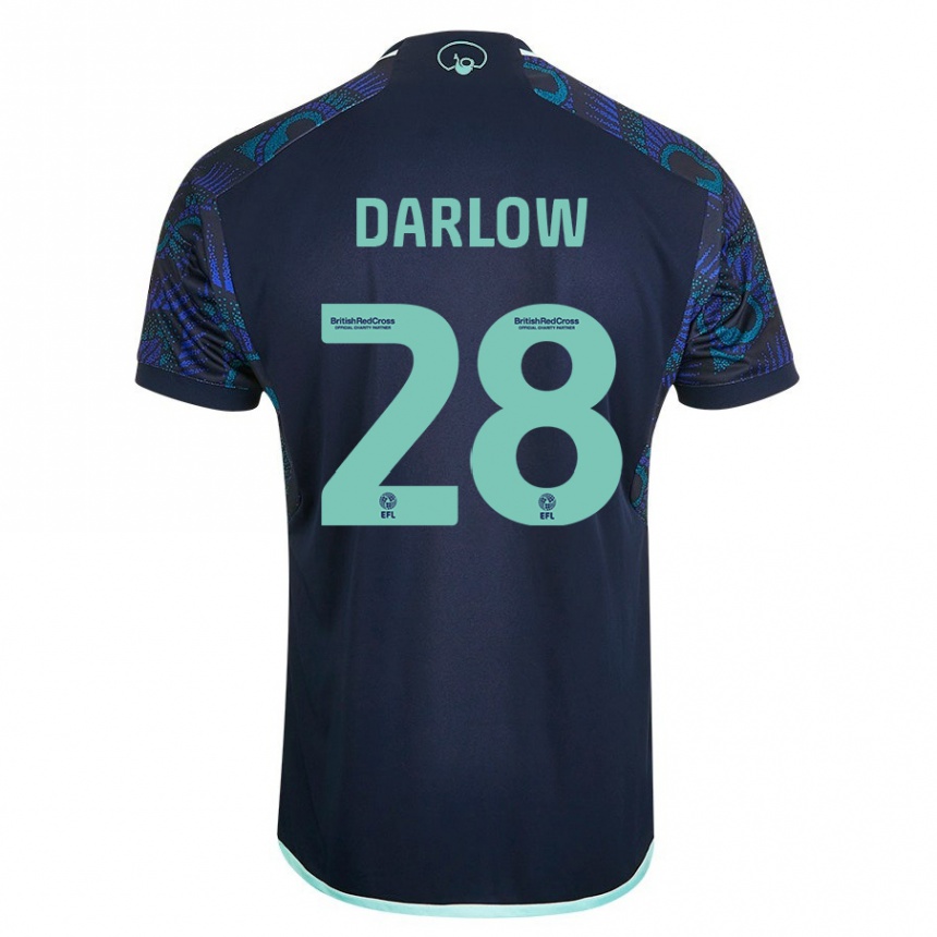 Damen Fußball Karl Darlow #28 Blau Auswärtstrikot Trikot 2023/24 T-Shirt Luxemburg