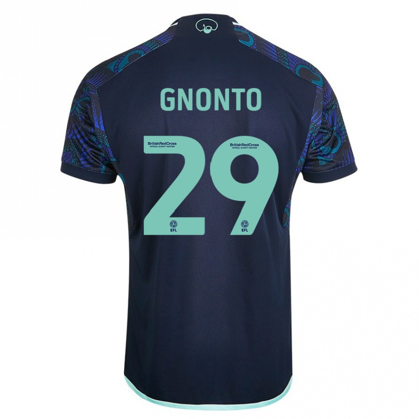 Damen Fußball Wilfried Gnonto #29 Blau Auswärtstrikot Trikot 2023/24 T-Shirt Luxemburg