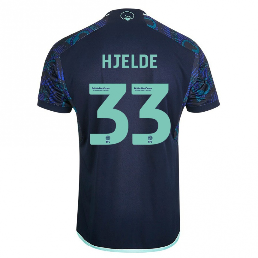 Damen Fußball Leo Fuhr Hjelde #33 Blau Auswärtstrikot Trikot 2023/24 T-Shirt Luxemburg