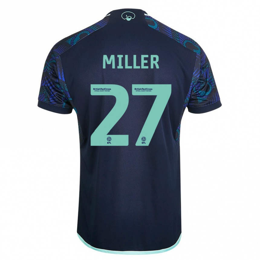 Damen Fußball Amari Miller #27 Blau Auswärtstrikot Trikot 2023/24 T-Shirt Luxemburg
