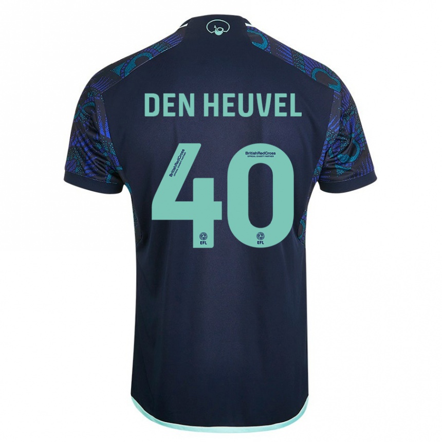 Damen Fußball Dani Van Den Heuvel #40 Blau Auswärtstrikot Trikot 2023/24 T-Shirt Luxemburg