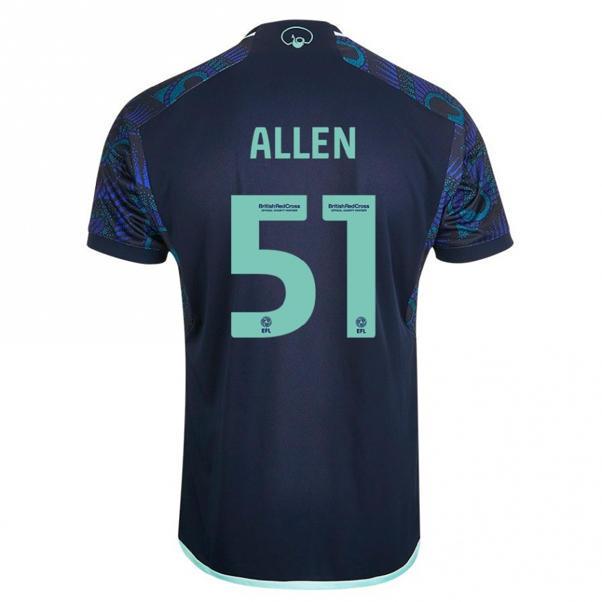 Damen Fußball Charlie Allen #51 Blau Auswärtstrikot Trikot 2023/24 T-Shirt Luxemburg