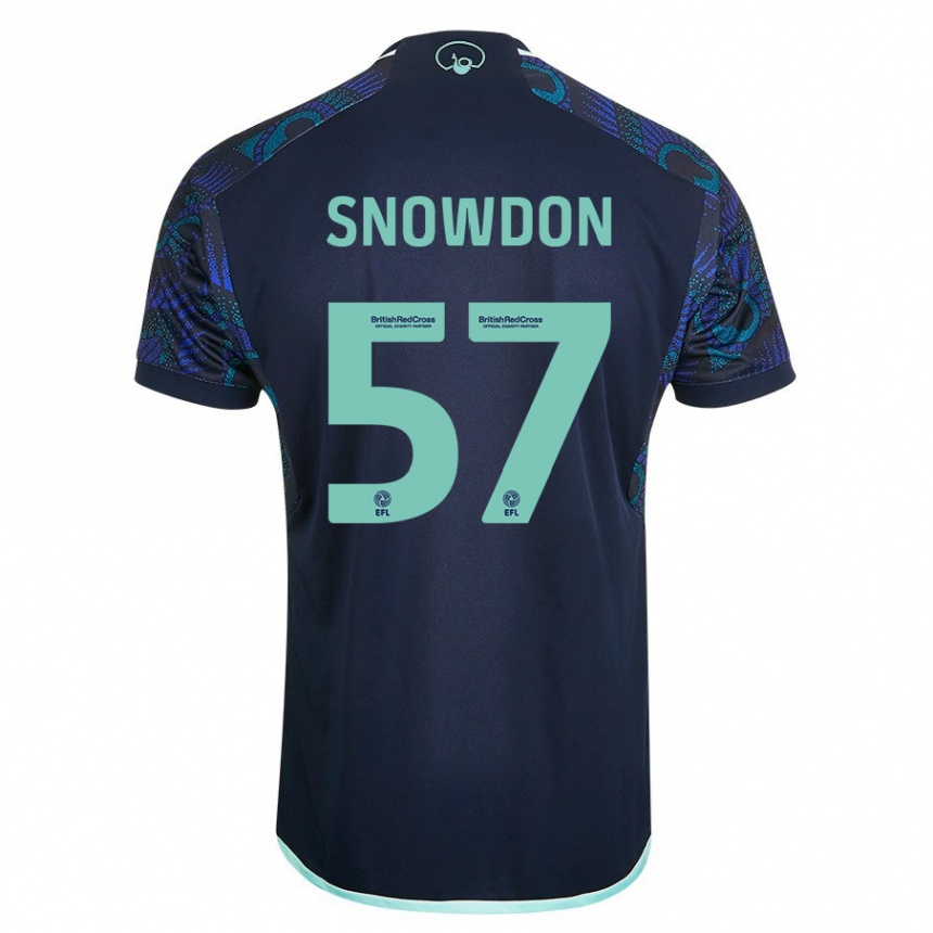 Damen Fußball Joe Snowdon #57 Blau Auswärtstrikot Trikot 2023/24 T-Shirt Luxemburg