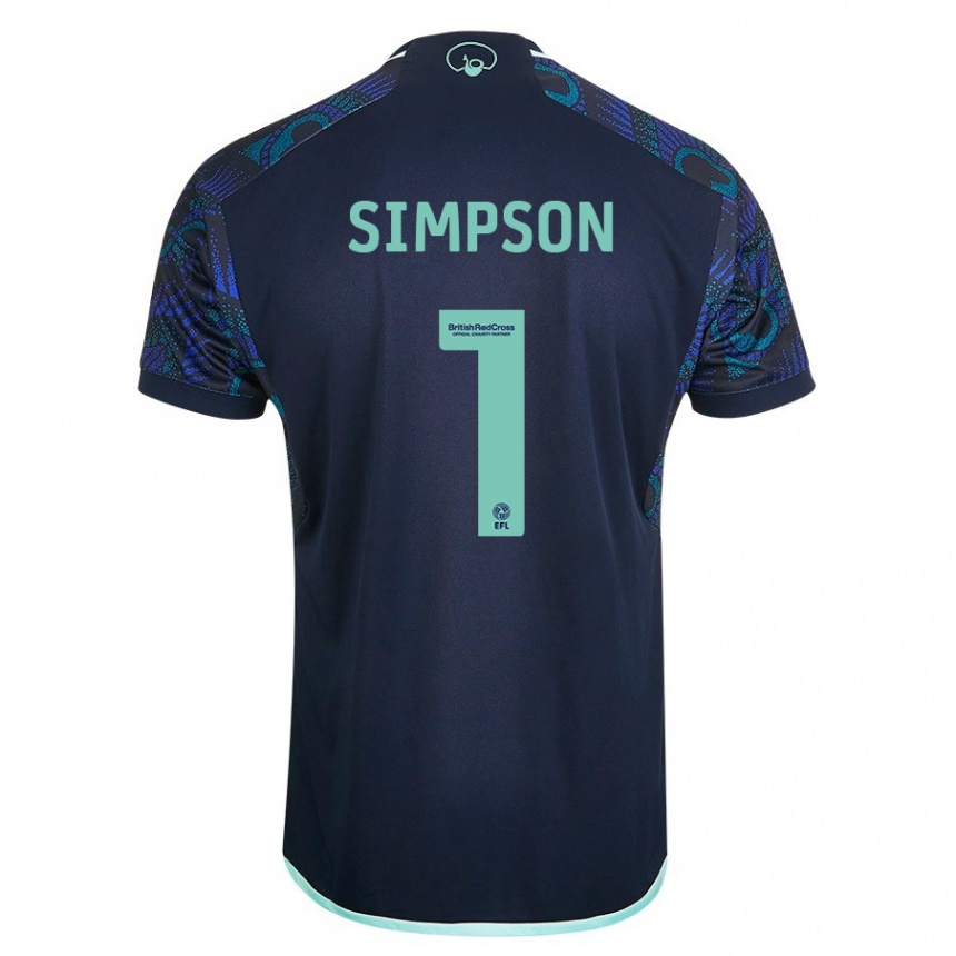 Damen Fußball Carrie Simpson #1 Blau Auswärtstrikot Trikot 2023/24 T-Shirt Luxemburg