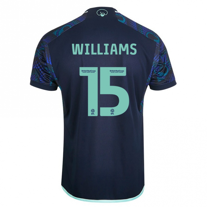 Damen Fußball Paige Williams #15 Blau Auswärtstrikot Trikot 2023/24 T-Shirt Luxemburg