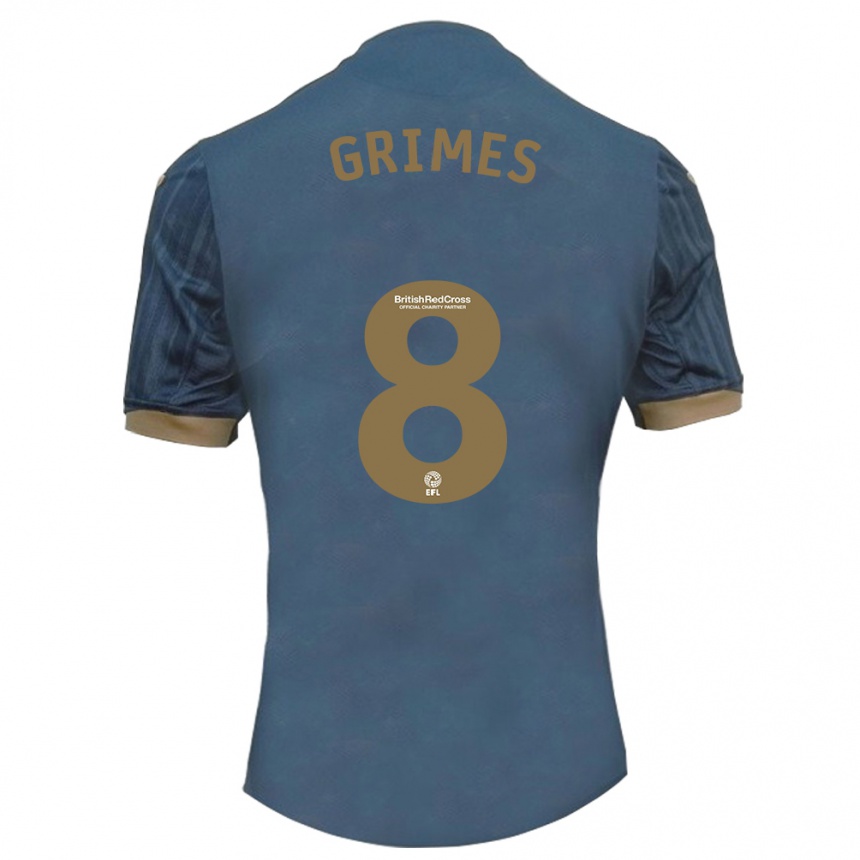 Damen Fußball Matt Grimes #8 Dunkles Blaugrün Auswärtstrikot Trikot 2023/24 T-Shirt Luxemburg