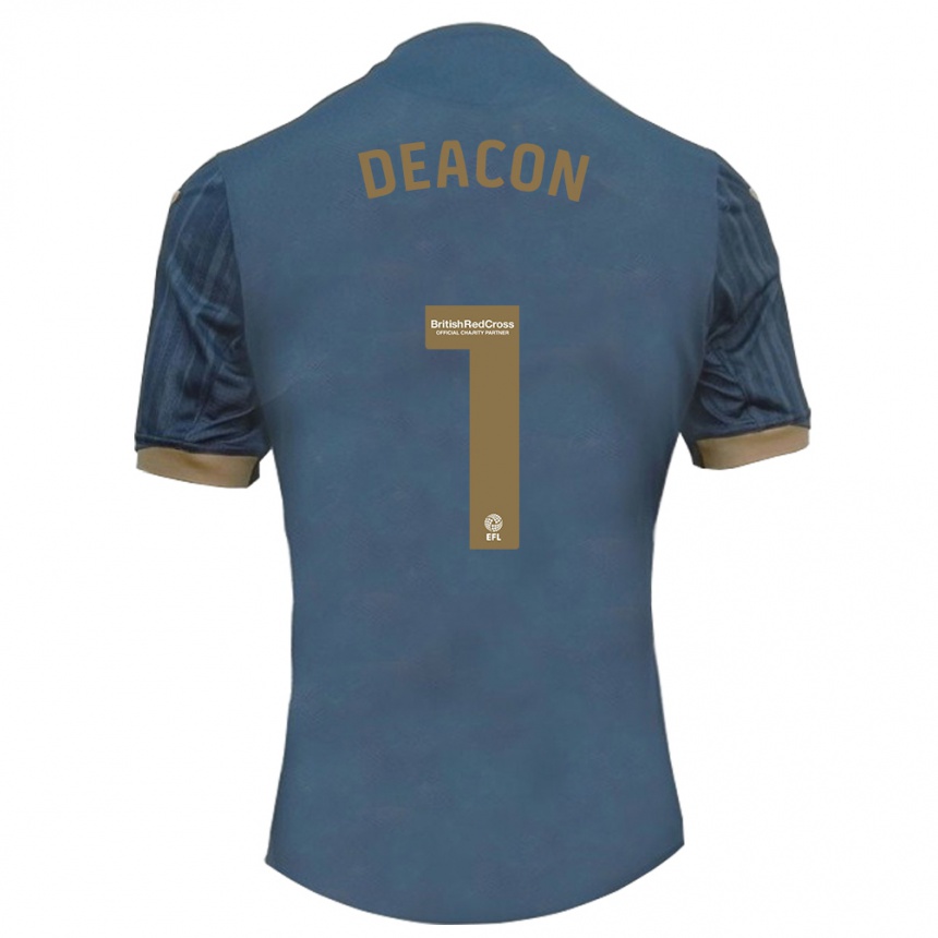 Damen Fußball Chelsea Deacon #1 Dunkles Blaugrün Auswärtstrikot Trikot 2023/24 T-Shirt Luxemburg