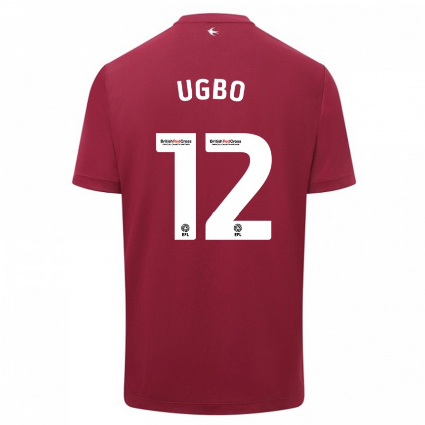 Damen Fußball Iké Ugbo #12 Rot Auswärtstrikot Trikot 2023/24 T-Shirt Luxemburg