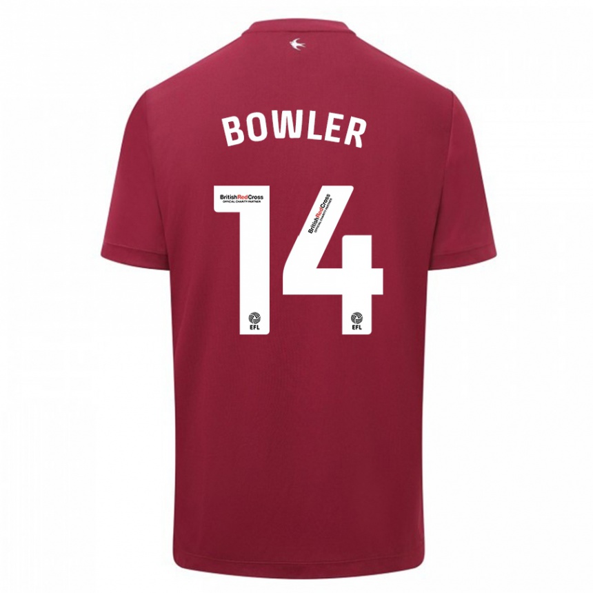 Damen Fußball Josh Bowler #14 Rot Auswärtstrikot Trikot 2023/24 T-Shirt Luxemburg