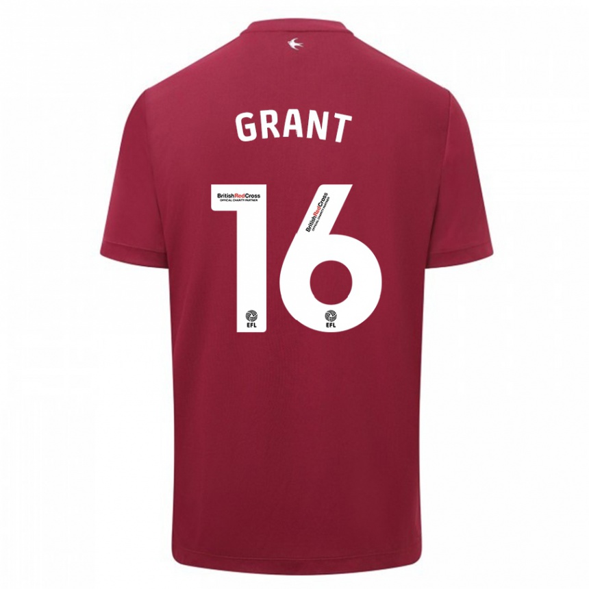 Damen Fußball Karlan Grant #16 Rot Auswärtstrikot Trikot 2023/24 T-Shirt Luxemburg