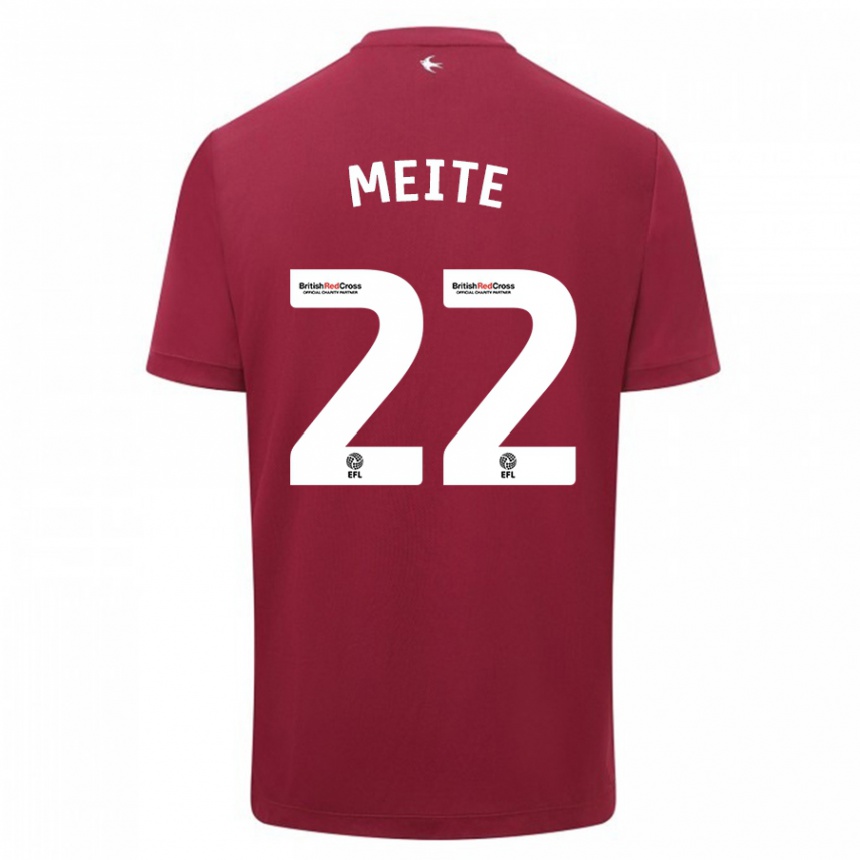 Damen Fußball Yakou Méïté #22 Rot Auswärtstrikot Trikot 2023/24 T-Shirt Luxemburg