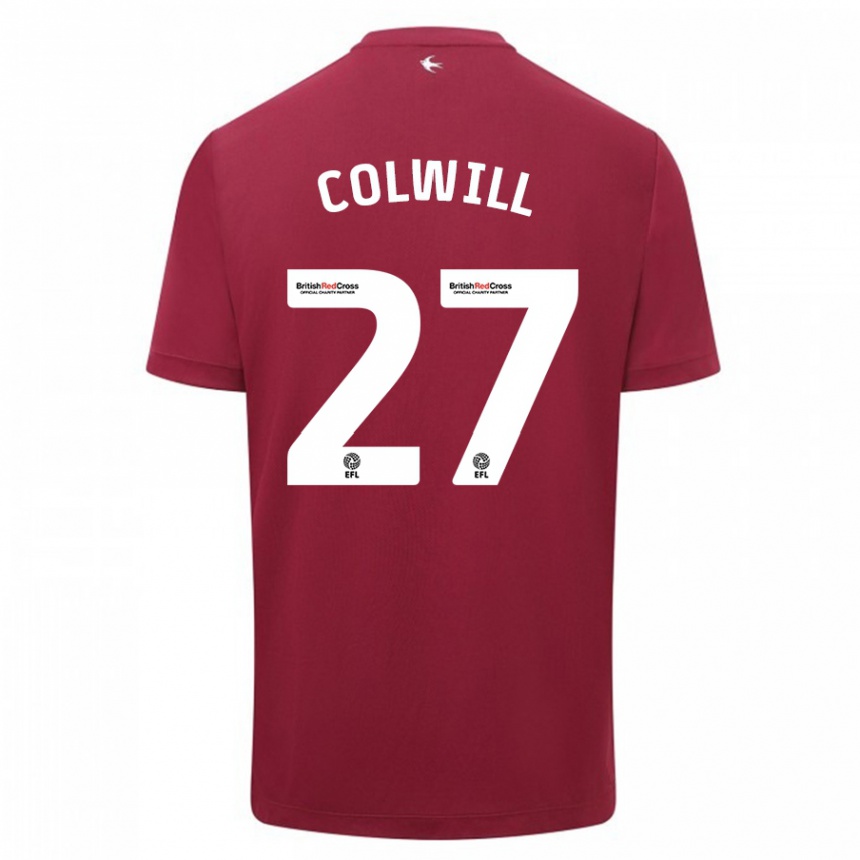 Damen Fußball Rubin Colwill #27 Rot Auswärtstrikot Trikot 2023/24 T-Shirt Luxemburg