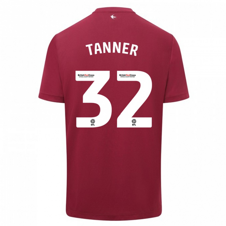 Damen Fußball Ollie Tanner #32 Rot Auswärtstrikot Trikot 2023/24 T-Shirt Luxemburg