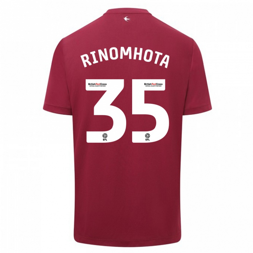 Damen Fußball Andy Rinomhota #35 Rot Auswärtstrikot Trikot 2023/24 T-Shirt Luxemburg