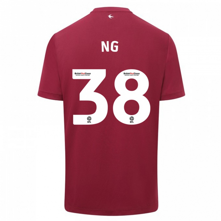 Damen Fußball Perry Ng #38 Rot Auswärtstrikot Trikot 2023/24 T-Shirt Luxemburg