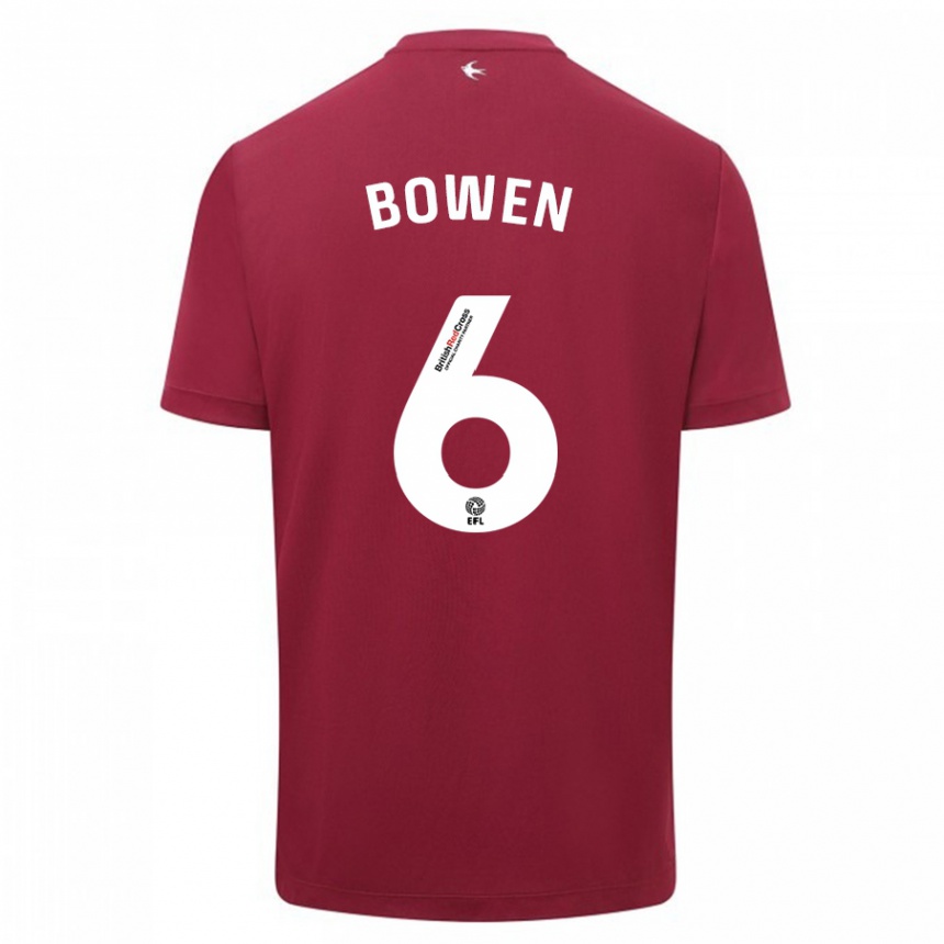 Damen Fußball Megan Bowen #6 Rot Auswärtstrikot Trikot 2023/24 T-Shirt Luxemburg