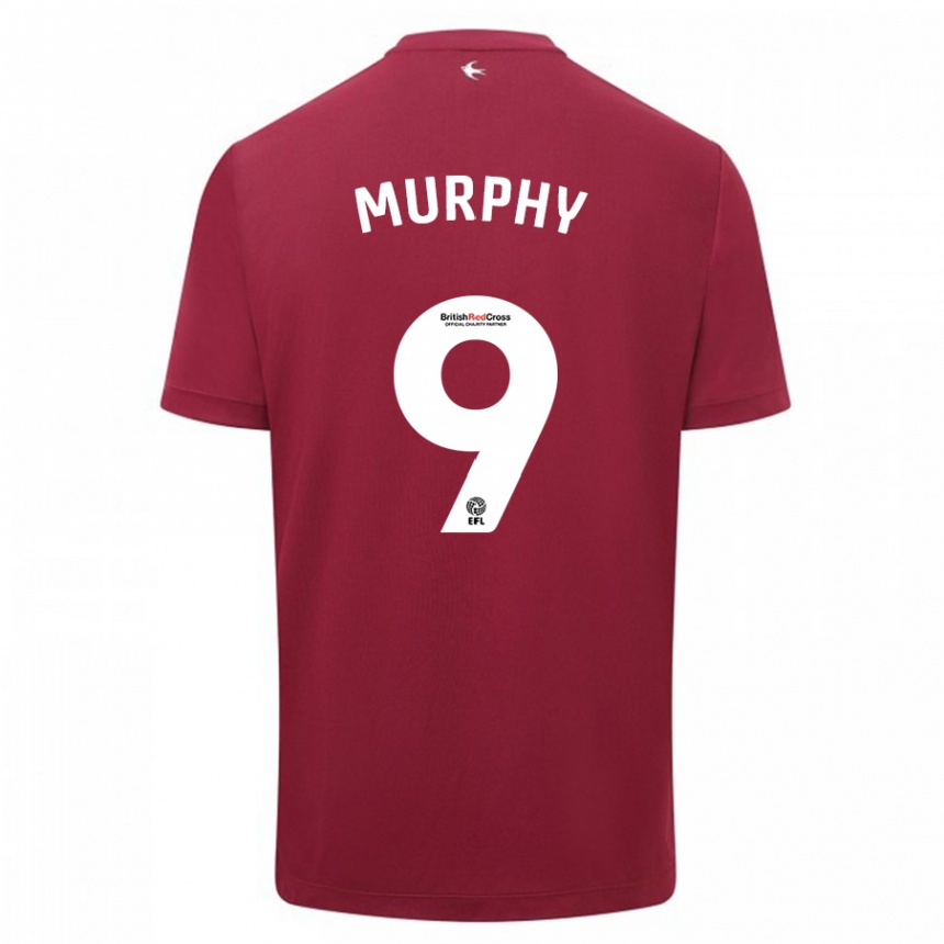 Damen Fußball Alana Murphy #9 Rot Auswärtstrikot Trikot 2023/24 T-Shirt Luxemburg