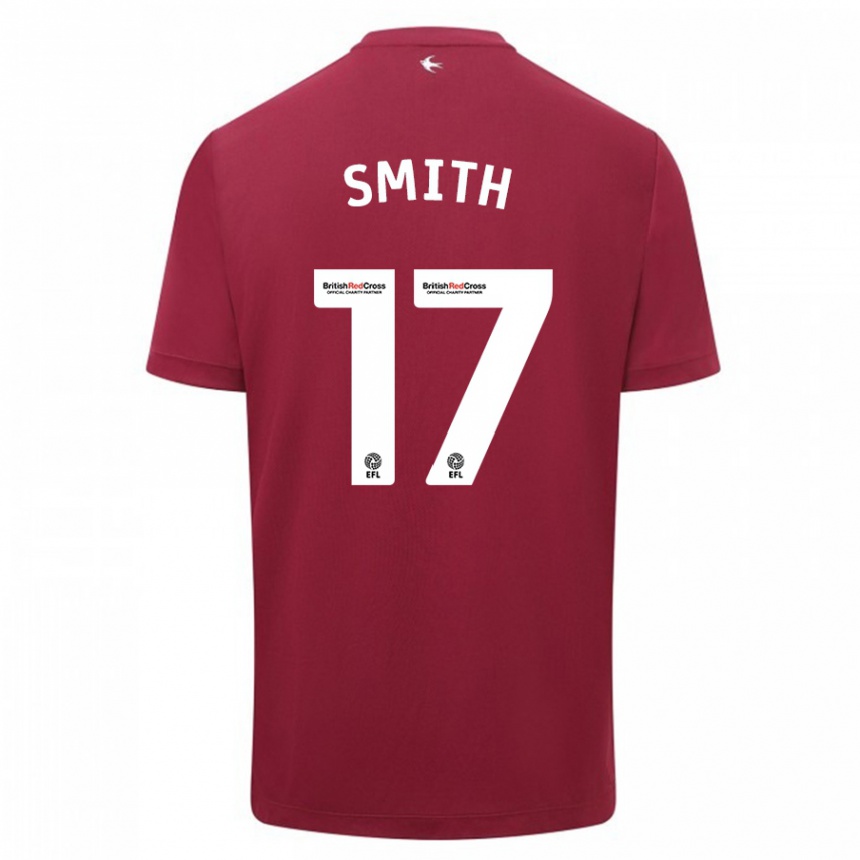 Damen Fußball Hollie Smith #17 Rot Auswärtstrikot Trikot 2023/24 T-Shirt Luxemburg
