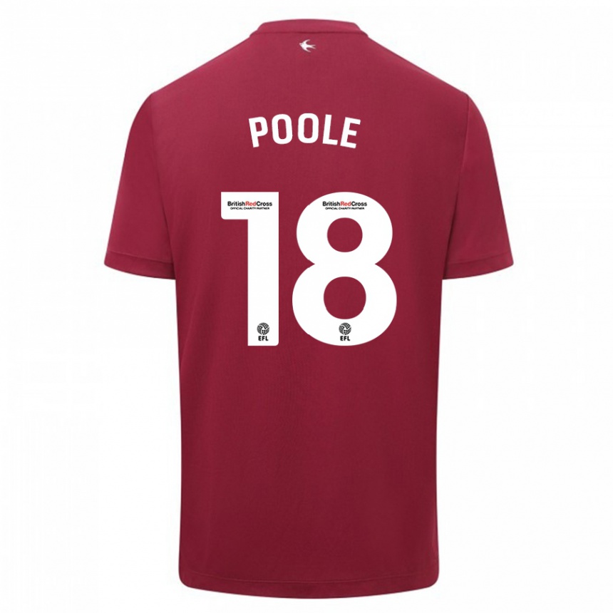 Damen Fußball Phoebie Poole #18 Rot Auswärtstrikot Trikot 2023/24 T-Shirt Luxemburg