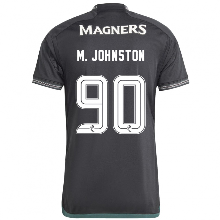 Damen Fußball Mikey Johnston #90 Schwarz Auswärtstrikot Trikot 2023/24 T-Shirt Luxemburg