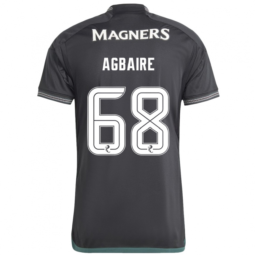 Damen Fußball Lenny Agbaire #68 Schwarz Auswärtstrikot Trikot 2023/24 T-Shirt Luxemburg