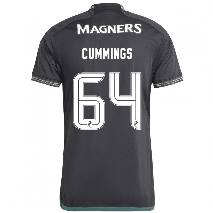 Damen Fußball Daniel Cummings #64 Schwarz Auswärtstrikot Trikot 2023/24 T-Shirt Luxemburg