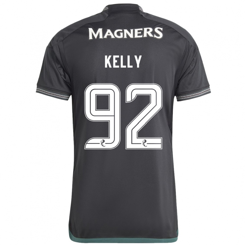 Damen Fußball Daniel Kelly #92 Schwarz Auswärtstrikot Trikot 2023/24 T-Shirt Luxemburg