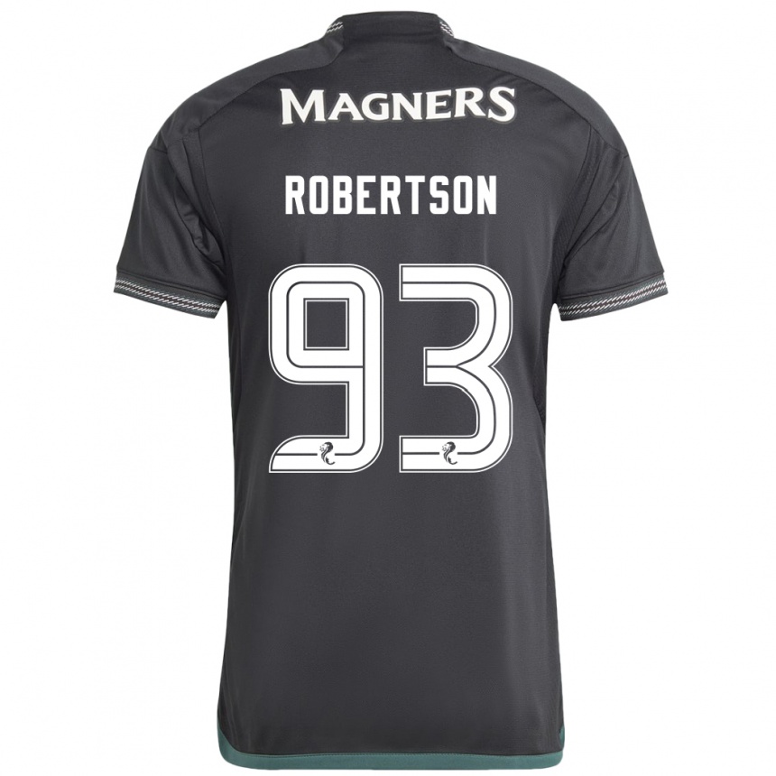 Damen Fußball Mitchell Robertson #93 Schwarz Auswärtstrikot Trikot 2023/24 T-Shirt Luxemburg