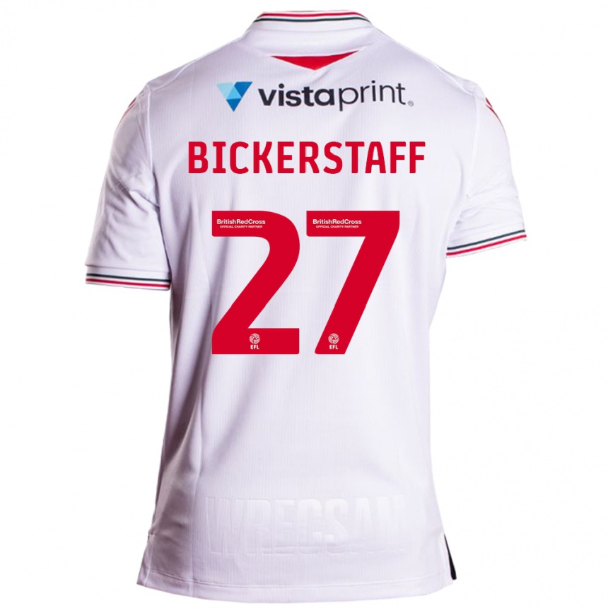 Damen Fußball Jake Bickerstaff #27 Weiß Auswärtstrikot Trikot 2023/24 T-Shirt Luxemburg