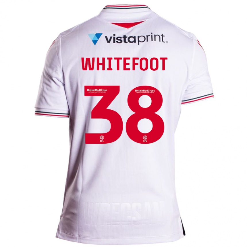 Damen Fußball Lily Whitefoot #38 Weiß Auswärtstrikot Trikot 2023/24 T-Shirt Luxemburg