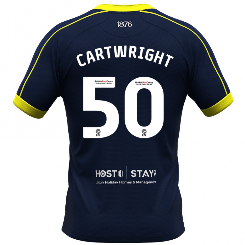 Damen Fußball Fin Cartwright #50 Marine Auswärtstrikot Trikot 2023/24 T-Shirt Luxemburg