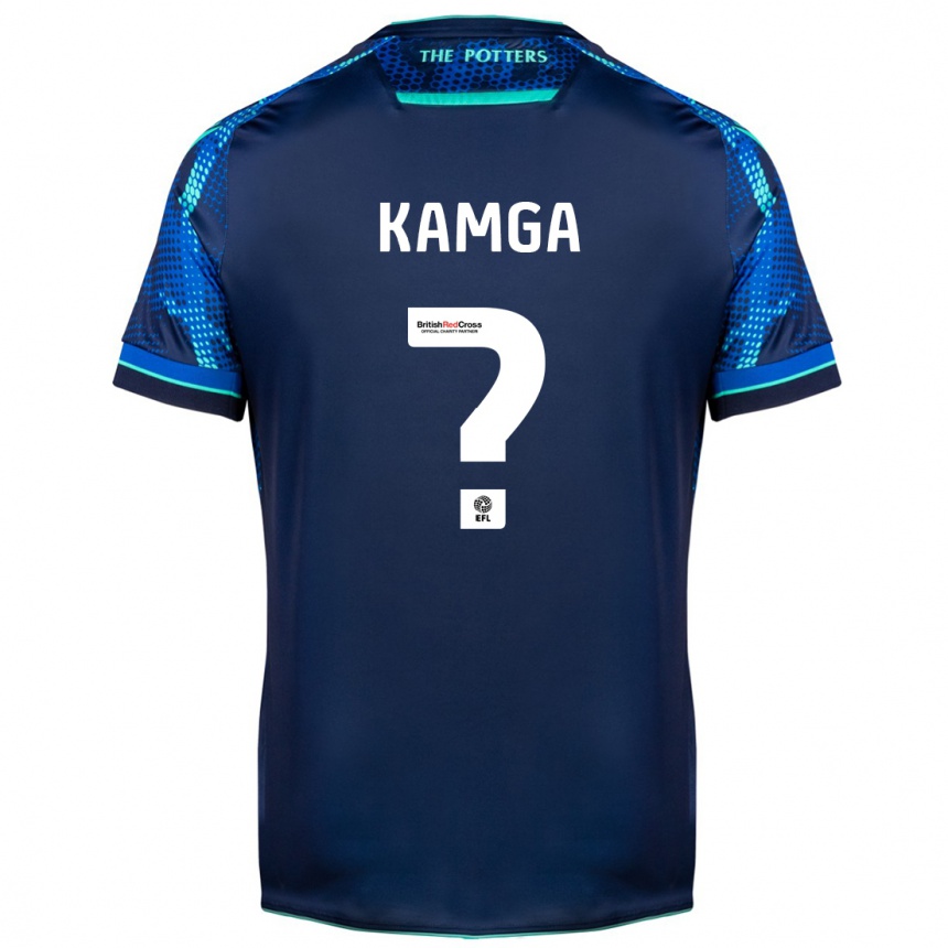 Damen Fußball Ian Kamga #0 Marine Auswärtstrikot Trikot 2023/24 T-Shirt Luxemburg