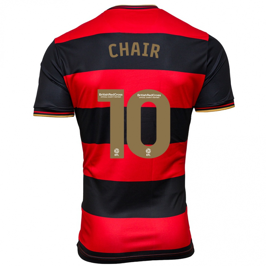 Damen Fußball Ilias Chair #10 Schwarz Rot Auswärtstrikot Trikot 2023/24 T-Shirt Luxemburg