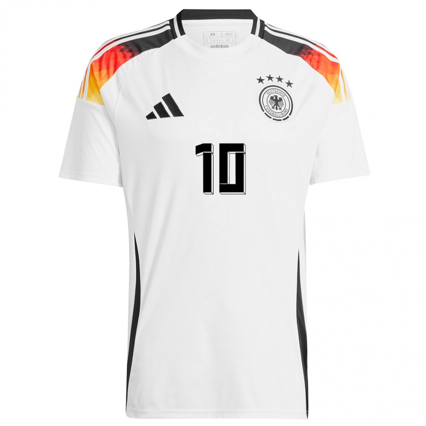 Kinder Fußball Deutschland Serge Gnabry #10 Weiß Heimtrikot Trikot 24-26 T-Shirt Luxemburg