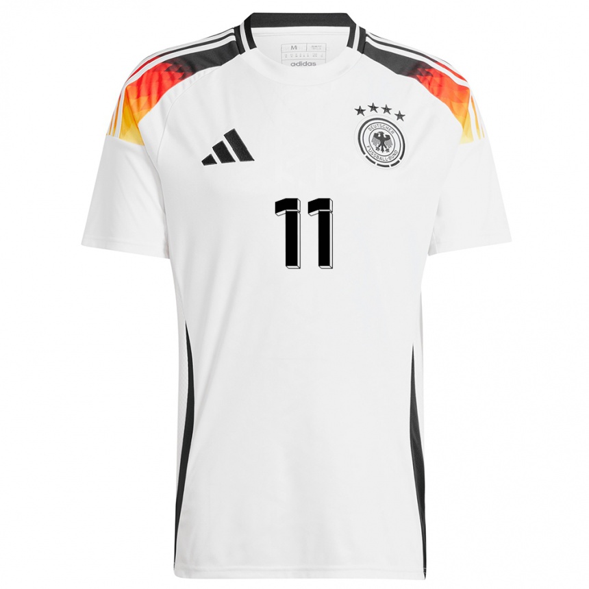 Kinder Fußball Deutschland Alexandra Popp #11 Weiß Heimtrikot Trikot 24-26 T-Shirt Luxemburg