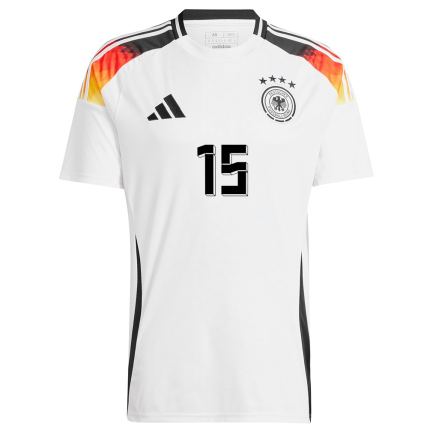 Kinder Fußball Deutschland Nico Schlotterbeck #15 Weiß Heimtrikot Trikot 24-26 T-Shirt Luxemburg