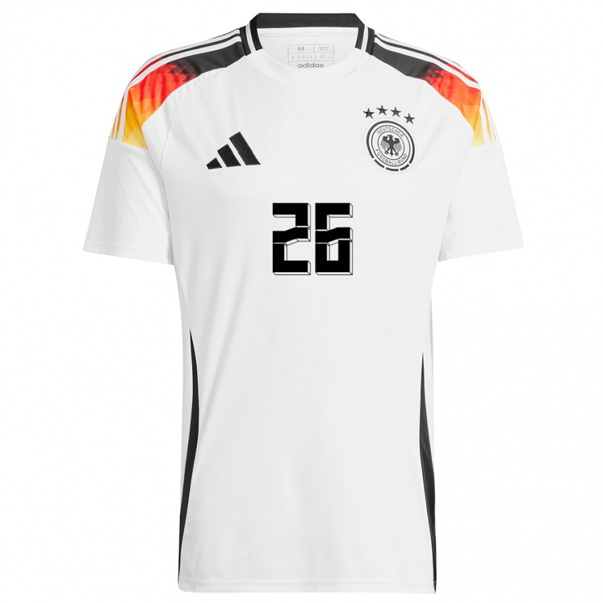 Kinder Fußball Deutschland Christian Günter #26 Weiß Heimtrikot Trikot 24-26 T-Shirt Luxemburg