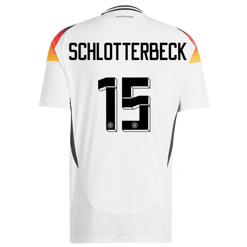 Kinder Fußball Deutschland Nico Schlotterbeck #15 Weiß Heimtrikot Trikot 24-26 T-Shirt Luxemburg